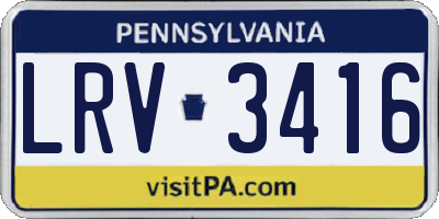 PA license plate LRV3416