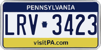 PA license plate LRV3423