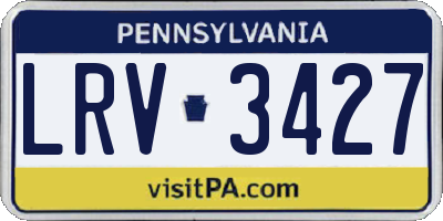 PA license plate LRV3427