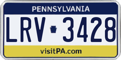 PA license plate LRV3428
