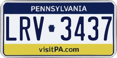 PA license plate LRV3437