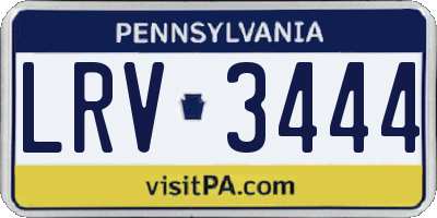 PA license plate LRV3444