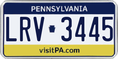 PA license plate LRV3445