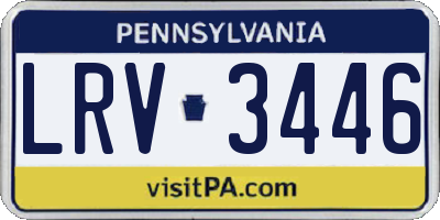 PA license plate LRV3446