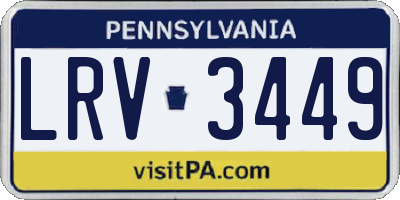 PA license plate LRV3449