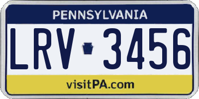 PA license plate LRV3456