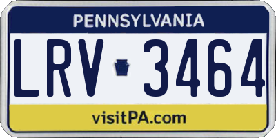 PA license plate LRV3464