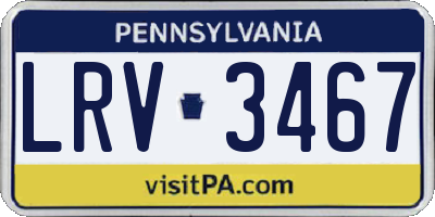 PA license plate LRV3467