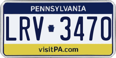 PA license plate LRV3470