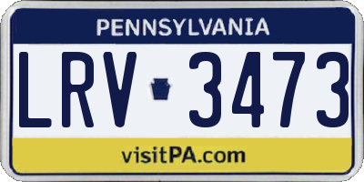 PA license plate LRV3473
