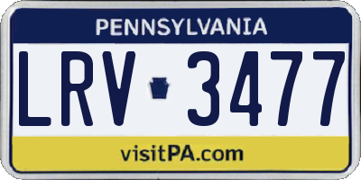 PA license plate LRV3477