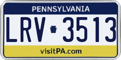 PA license plate LRV3513