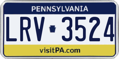 PA license plate LRV3524