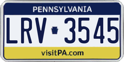 PA license plate LRV3545