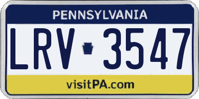 PA license plate LRV3547
