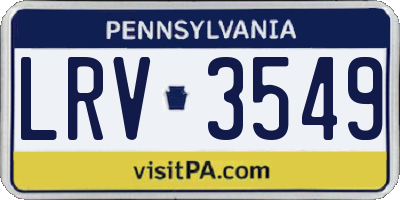PA license plate LRV3549