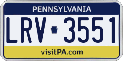 PA license plate LRV3551