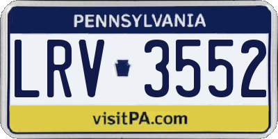 PA license plate LRV3552