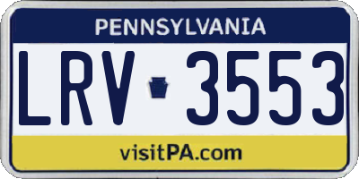 PA license plate LRV3553
