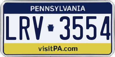 PA license plate LRV3554