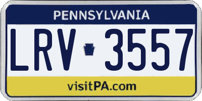 PA license plate LRV3557