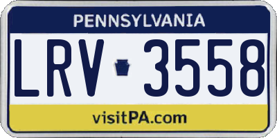 PA license plate LRV3558