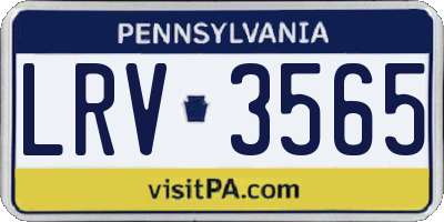 PA license plate LRV3565