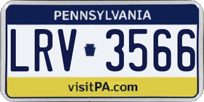 PA license plate LRV3566