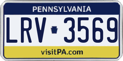 PA license plate LRV3569