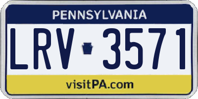 PA license plate LRV3571