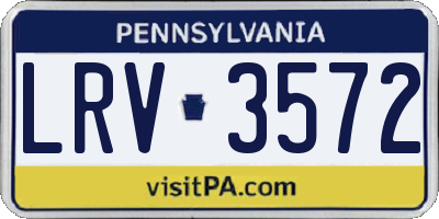 PA license plate LRV3572