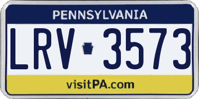 PA license plate LRV3573