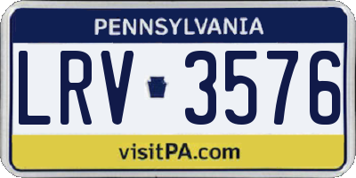 PA license plate LRV3576