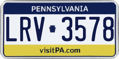 PA license plate LRV3578