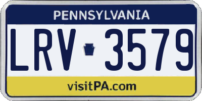PA license plate LRV3579