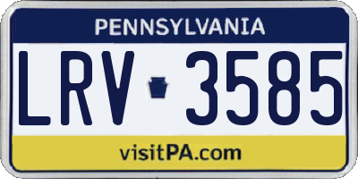 PA license plate LRV3585