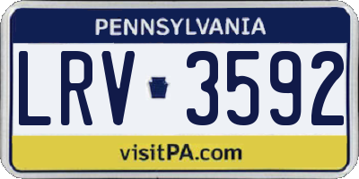 PA license plate LRV3592
