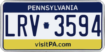 PA license plate LRV3594