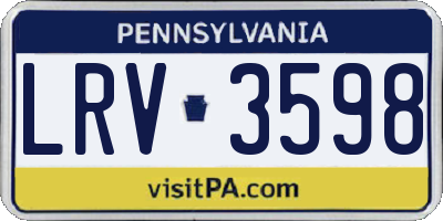 PA license plate LRV3598
