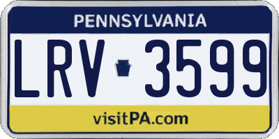 PA license plate LRV3599
