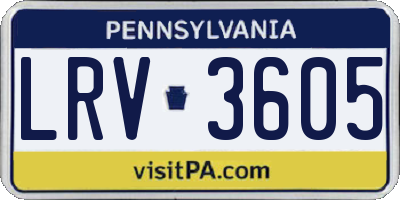 PA license plate LRV3605
