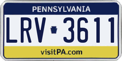 PA license plate LRV3611