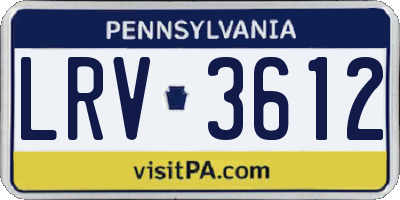 PA license plate LRV3612