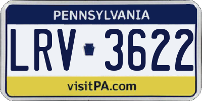 PA license plate LRV3622