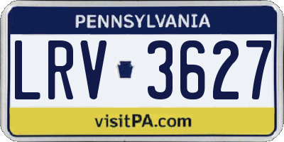 PA license plate LRV3627
