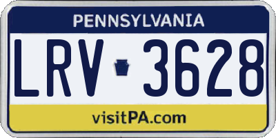 PA license plate LRV3628