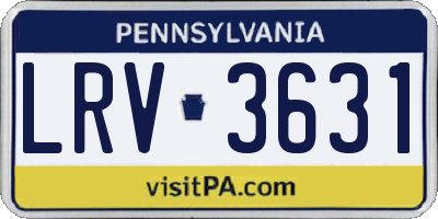 PA license plate LRV3631