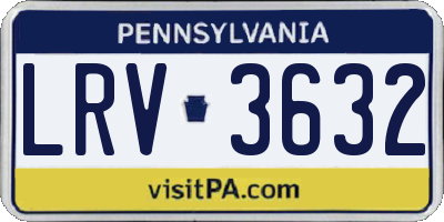 PA license plate LRV3632