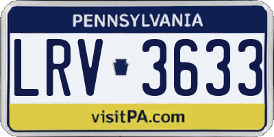 PA license plate LRV3633