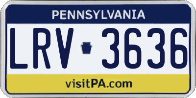 PA license plate LRV3636